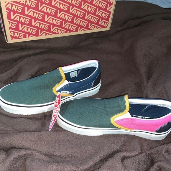 multicolor slip on vans